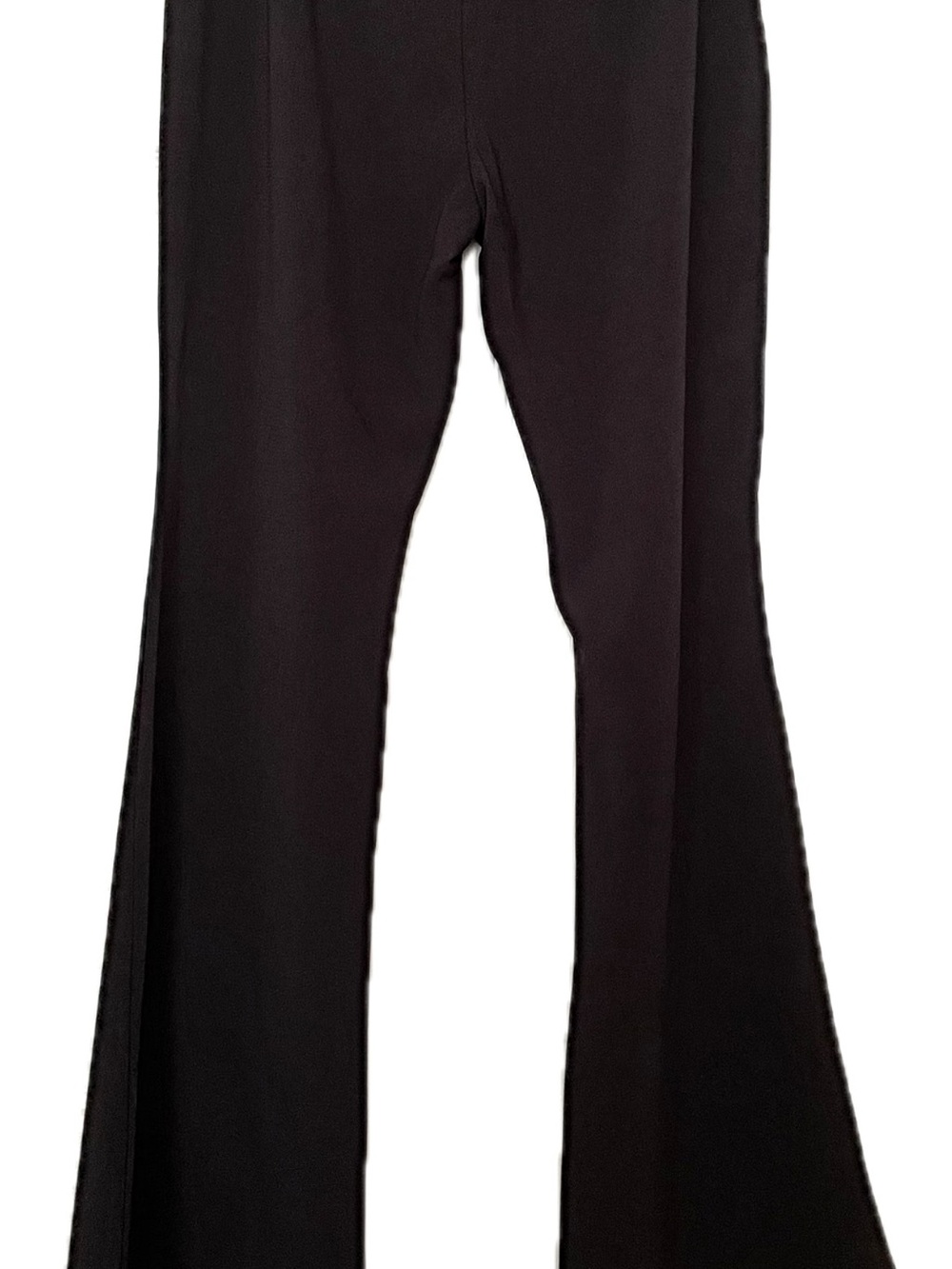 Black Pearl-Button Flared Pants - Picture 2 of 2